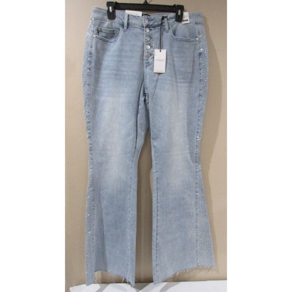 Judy Blue Light Wash Skinny Jeans with Side Stud Detail